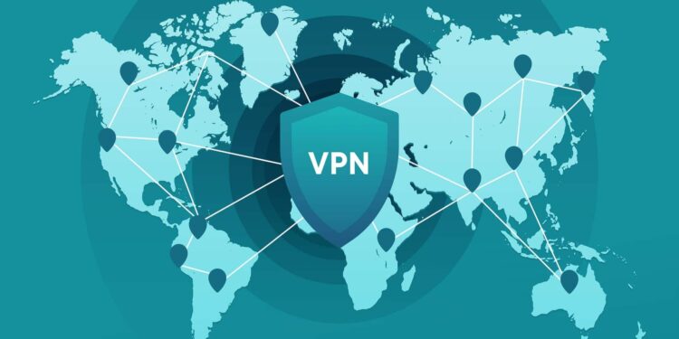 Deskripsi skematis tentang fungsi jaringan VPN